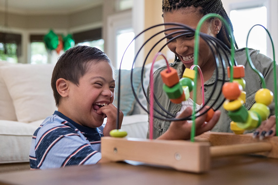 worker  with  special  needs  child  at  home